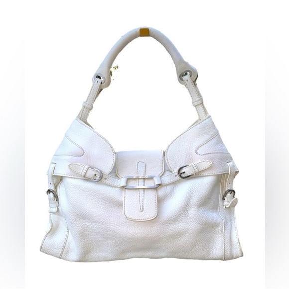 🤍 JIMMY CHOO White Pebbled Bag – Preloved Luxury 🤍 - Picture 1 of 16